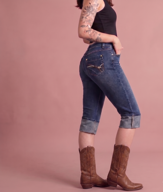Y2K Low-Rise Denim Capri Jeans